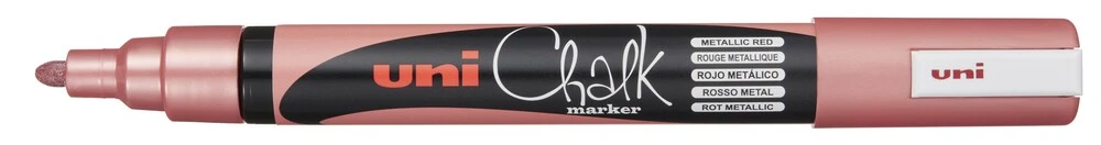 Marker Uni Chalk Pwe 5M Metallic Rød