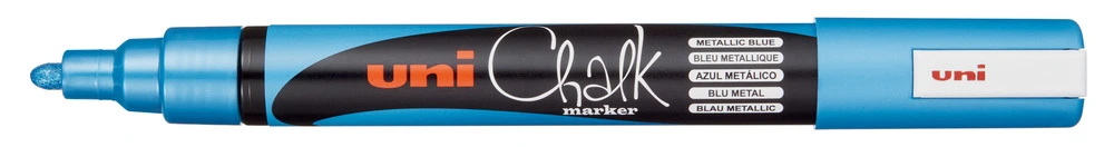 Marker Uni Chalk Pwe 5M Metallic Blå