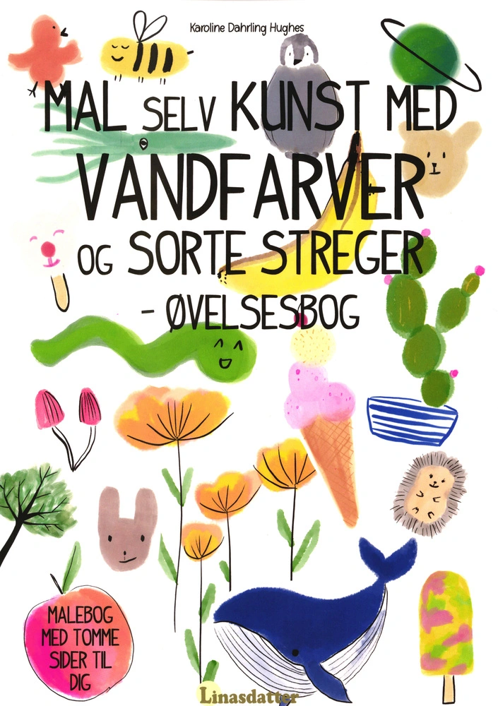 Billede af Mal selv kunst med vandfarver og sorte streger