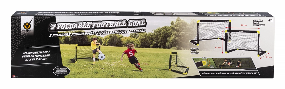 2 FOLDBARE FODBOLDMÅL INKL PLØKKER