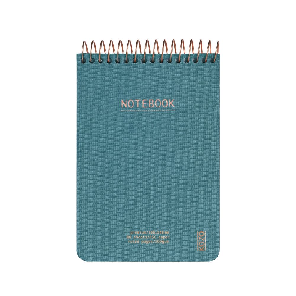 Notesbog KOZO A6 Steel Blue Linjeret