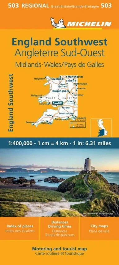 Michelin Great Britain Blad 503: Wales, The Midlands - Wales, South West England
