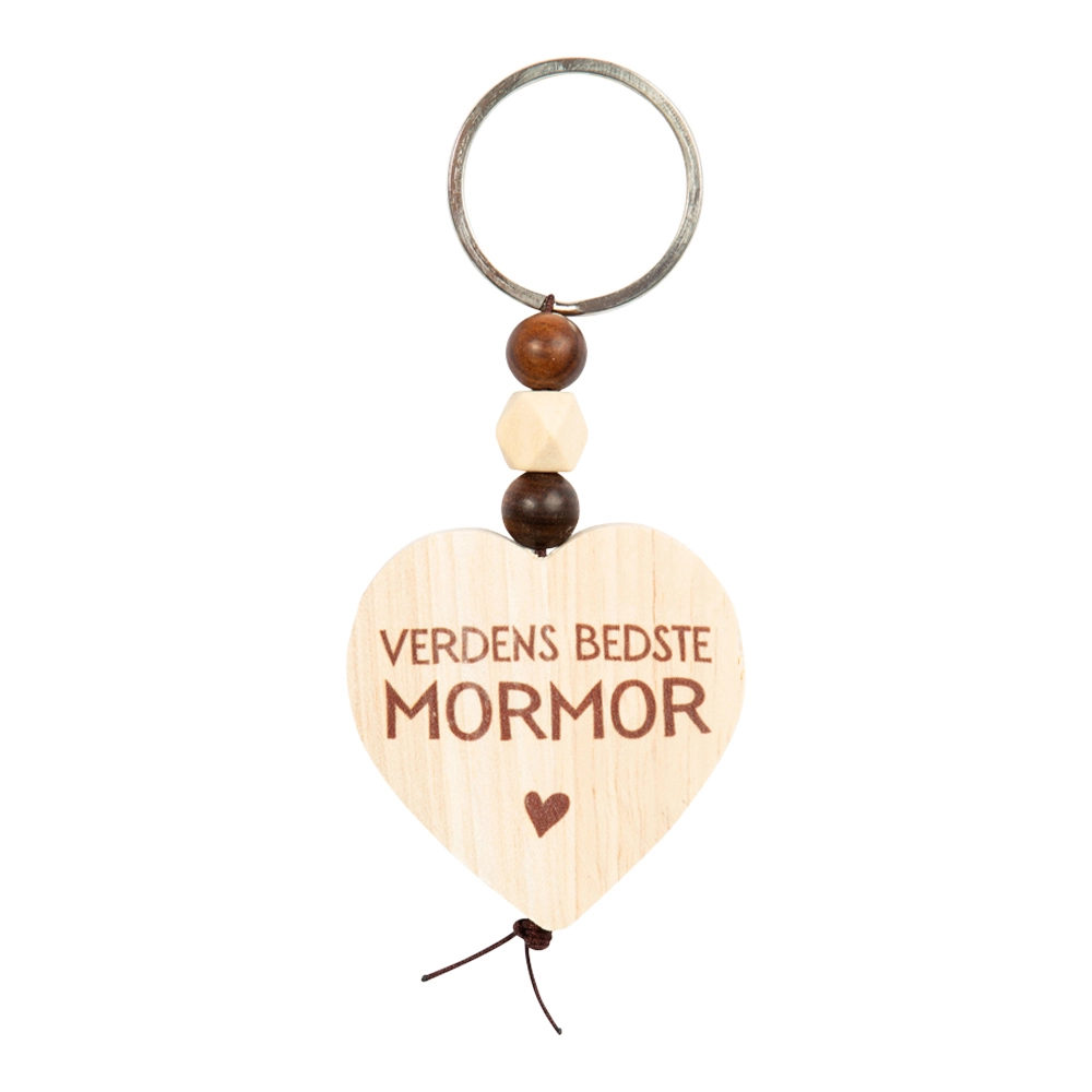 Verdens bedste mormor nøglering i træ