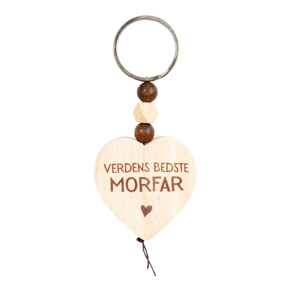 Verdens bedste morfar nøglering i træ