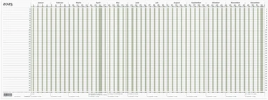 Mayland Projekt planner 2025 grøn 80 x 30 cm