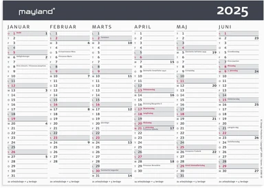 Kontorkalender 2025 moderne A5