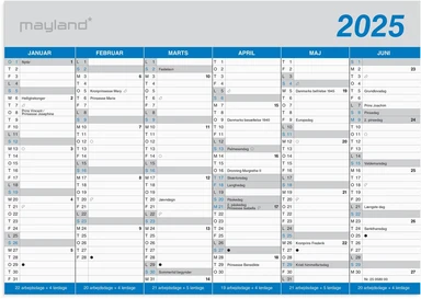 Kontorkalender 2025 klassisk A5 