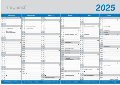 Kontorkalender 2025 klassisk A4 