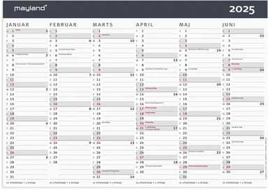 Kontorkalender 2025 moderne A4 