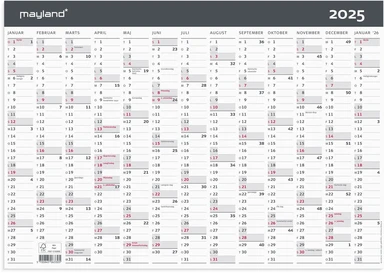 Mayland Kontorkalender 2025 moderne A3 1x13 mdr.