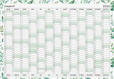 Kæmpekalender 2025 whiteboard 13 mdr. m/pen