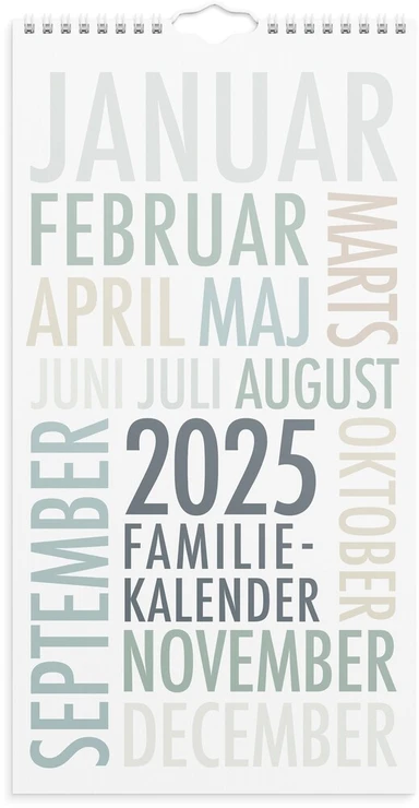 Familiekalender 2025 trendart 6 personer