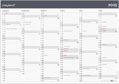 Kæmpekalender 2025 moderne 2x6 mdr.