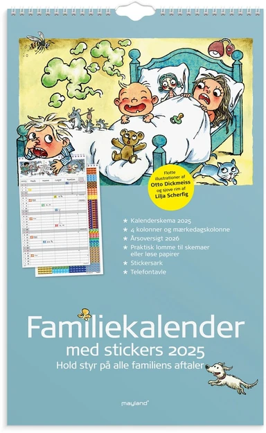 Familiekalender 2025 otto dickmeiss A3 4 personer