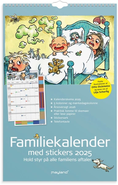 Familiekalender 2025 otto dickmeiss A3 5 kol.