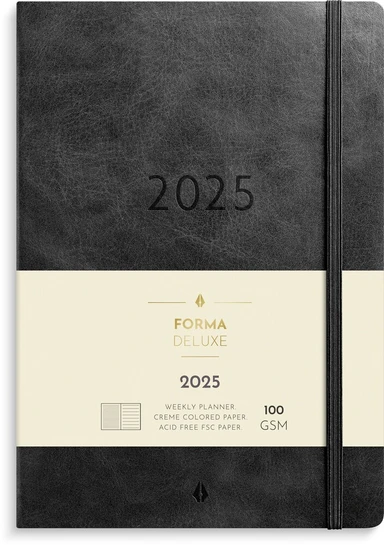 Ugekalender 2025 forma deluxe A5 sort