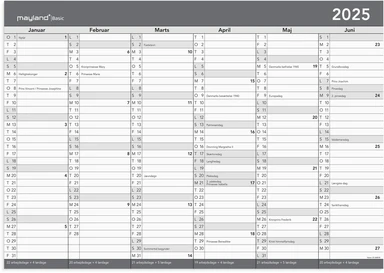 Kontorkalender basic 2025 a2