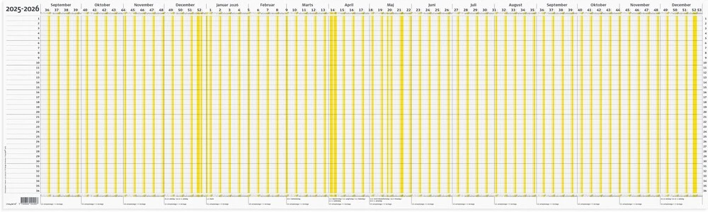 Mayland Ferie planner 2025/2026 100 x 70 cm