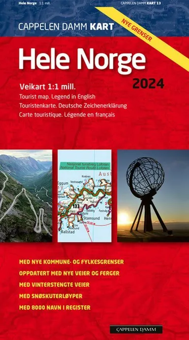 Hele Norge 2024 : veikart = tourist map = Touristenkarte = carte touristique