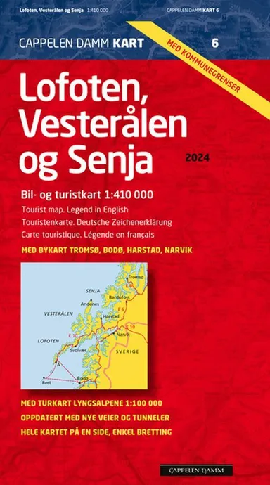 Lofoten, Vesterålen og Senja : bil- og turistkart = tourist map = Touristenkarte = carte touristique