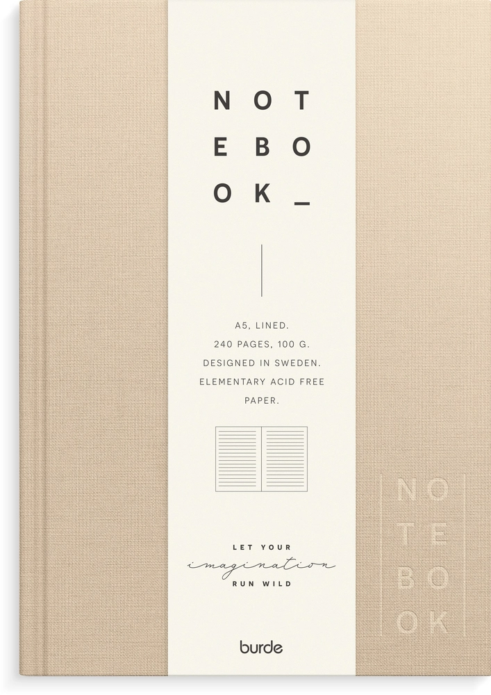 Notesbog Tekstilpræg Beige