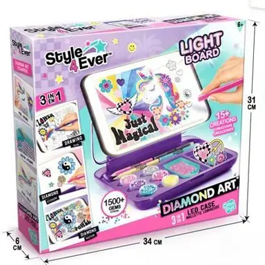 Style 4 Ever Diamond Art 3-i-1 Etui med LED-Lys