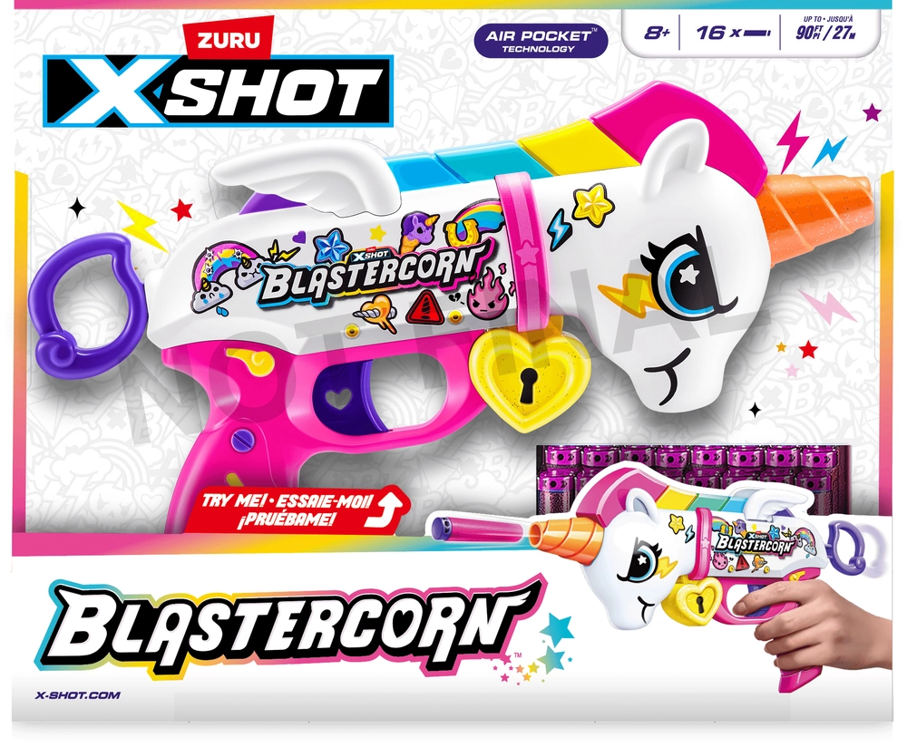 Zuru X-Shot Blastercorn Unicorn dartpistol - multifarvet