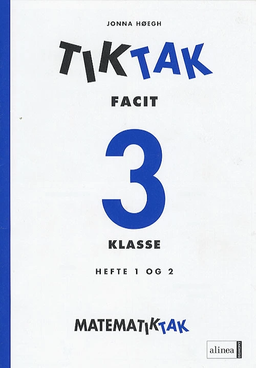 Billede af Matematik-Tak 3.kl. Tik-tak-, Facit