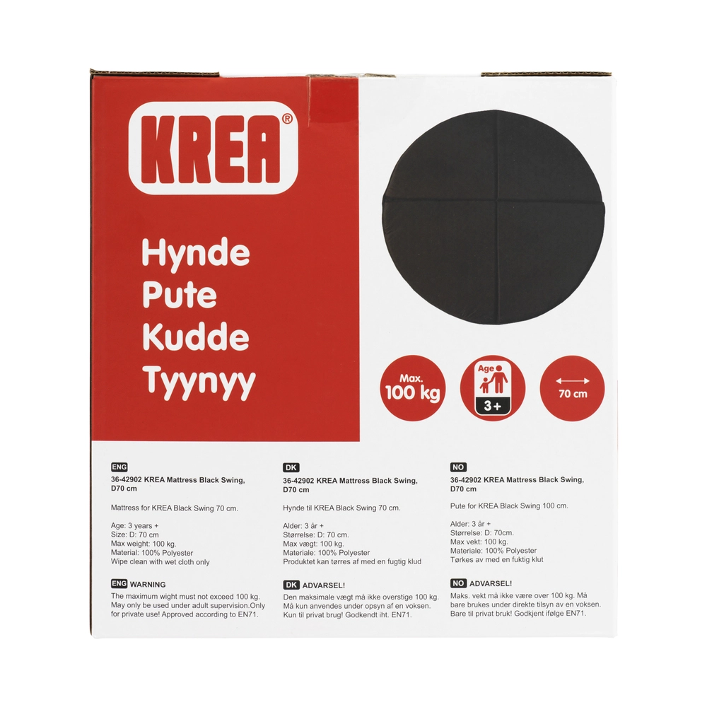 KREA Madras Sort Gynge D70 CM billede