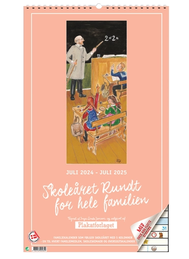 Familiekalender for hele familien m/5 kolonner Skoleåret Rundt 24/25  