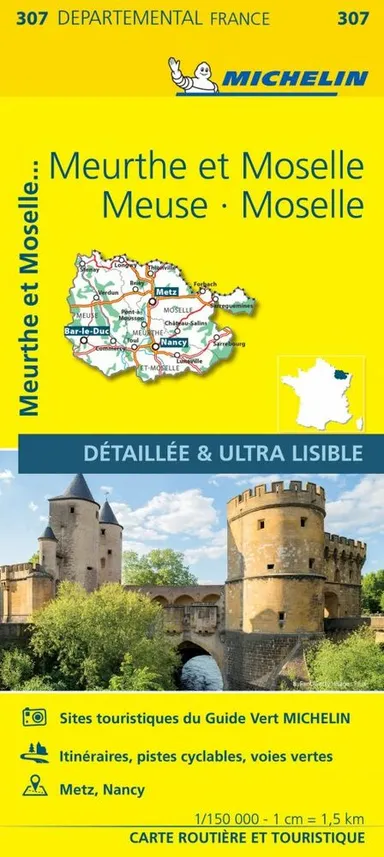 France blad 307: Meuse, Meurthe et Moselle 1:150.000
