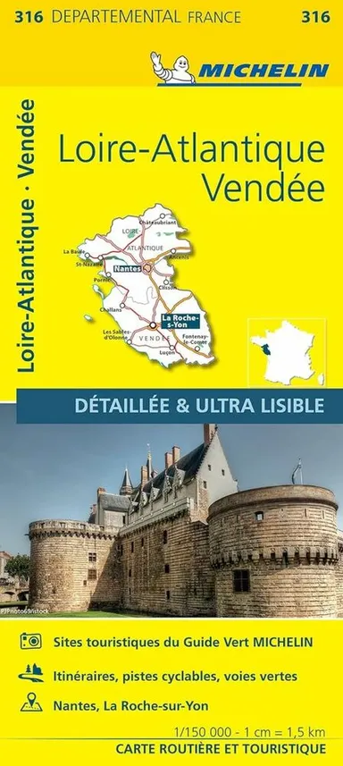 France blad 316: Loire Atlantique, Vendée 1:150.000