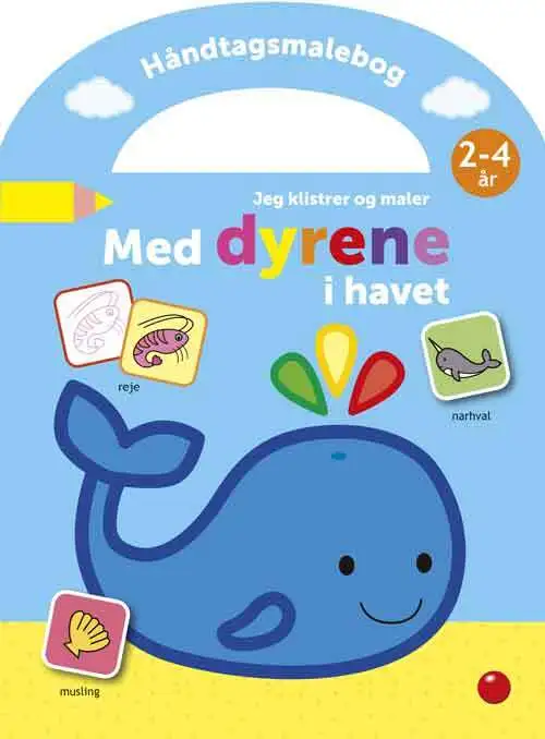 Billede af Håndtagsmalebog: Jeg klistrer og maler med dyrene i havet