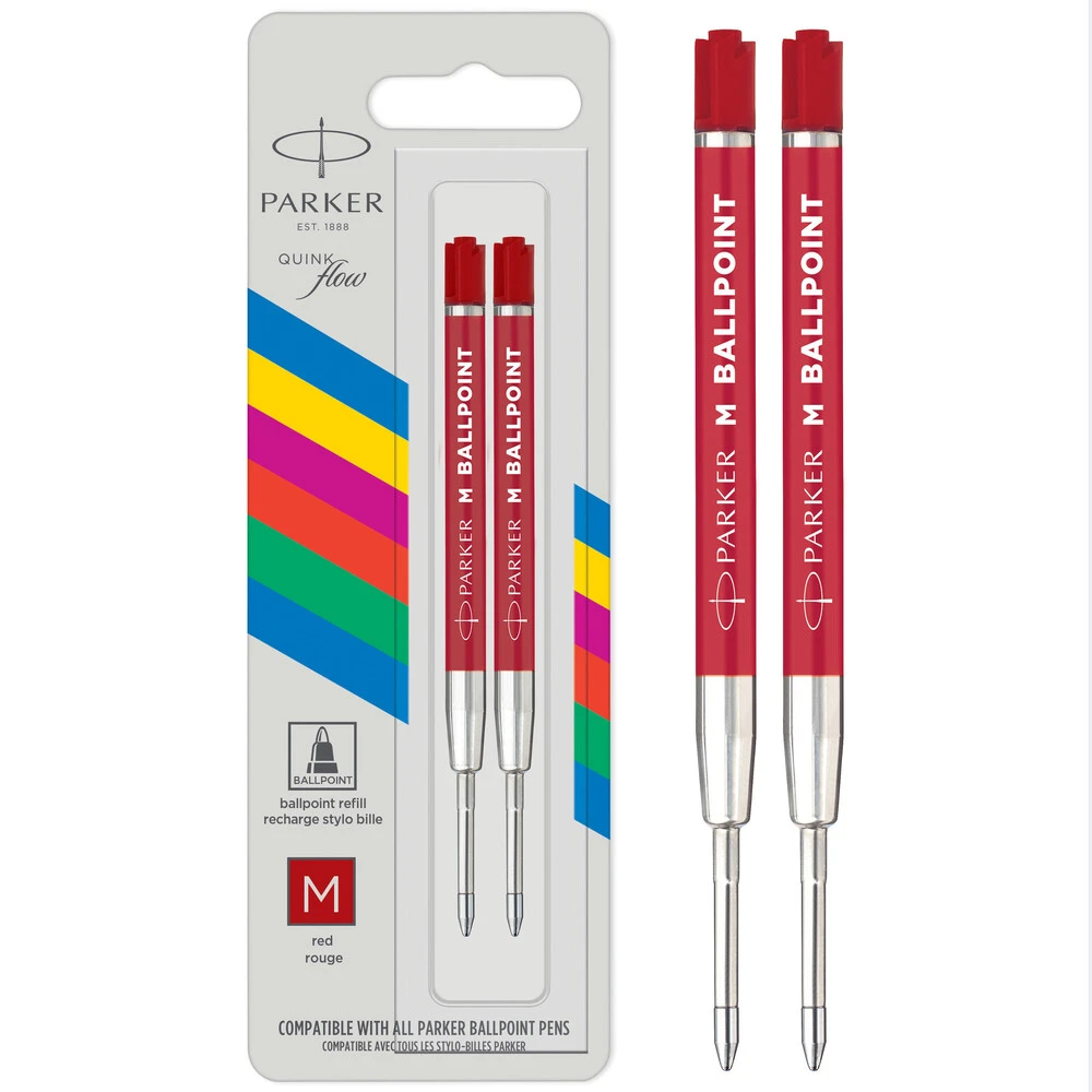 Parker Ballpoint refill QuinkFlow Economy 2-pack Medium Red
