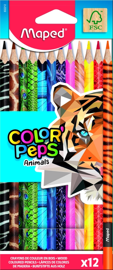 FARVEBLYANT MAPED COLORPEPS ANIMALS 12