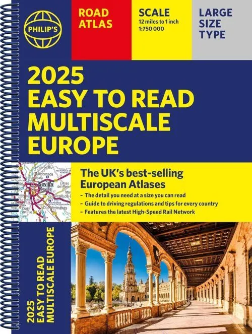 Billede af 2025 Philip's Easy to Read Multiscale Road Atlas Europe