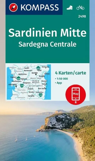 Sardinien Mitte, Kompass Bike & Wanderkarte 2498