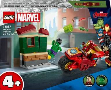 76287 LEGO Super Heroes Marvel Iron Man med motorcykel og Hulk