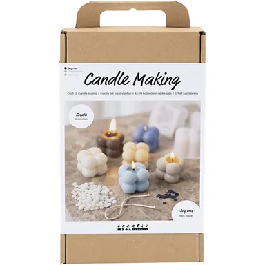 lysstøbning DIY Kit Bubble soyalys beige, lys blå, creme