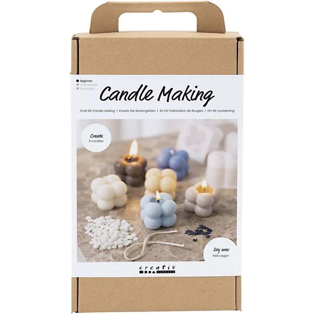 lysstøbning DIY Kit Bubble soyalys beige, lys blå, creme