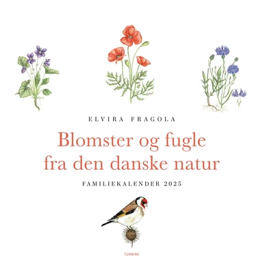 Blomster og fugle fra den danske natur –  familiekalender 2025