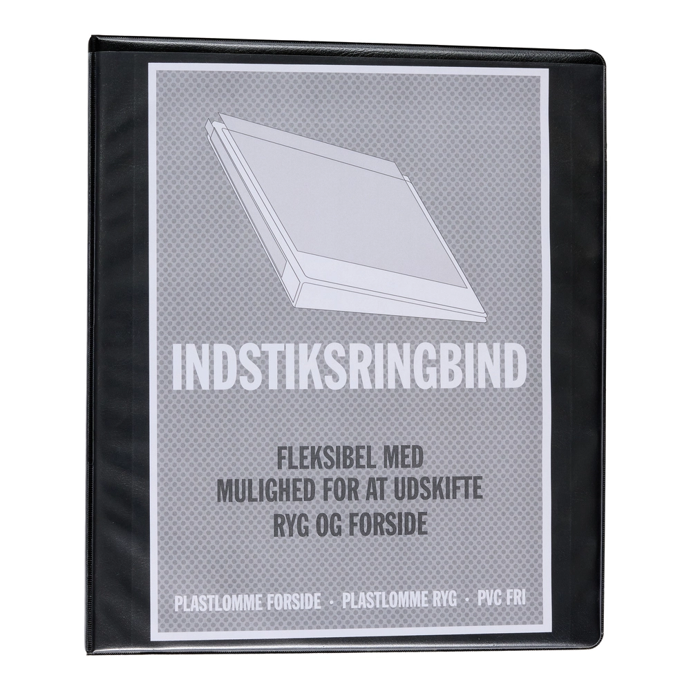 Indstiksringbind Relief sort A4 56mm