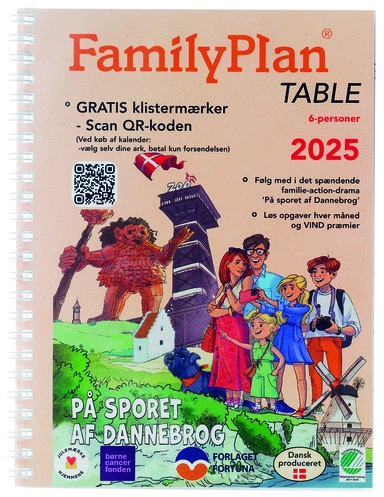 Familiekalender 2025 familyplan table 6 pers.