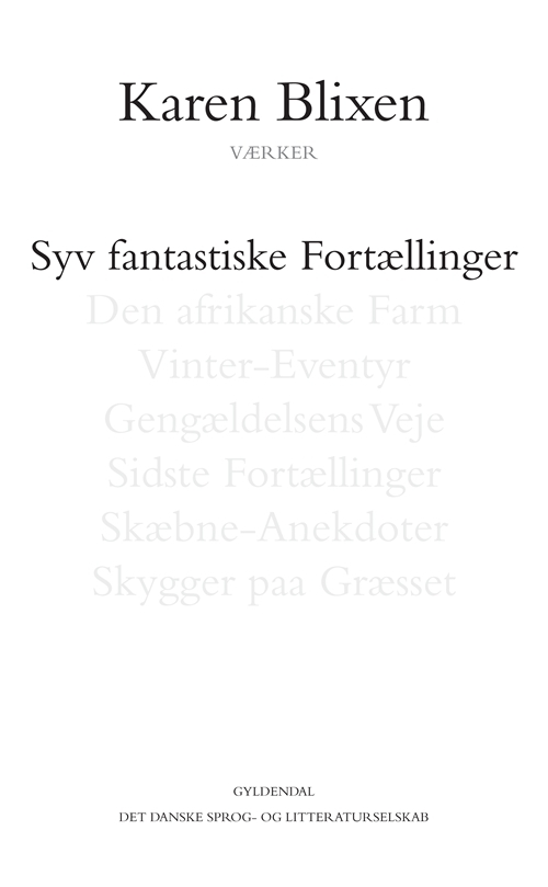 Billede af Syv fantastiske fortællinger