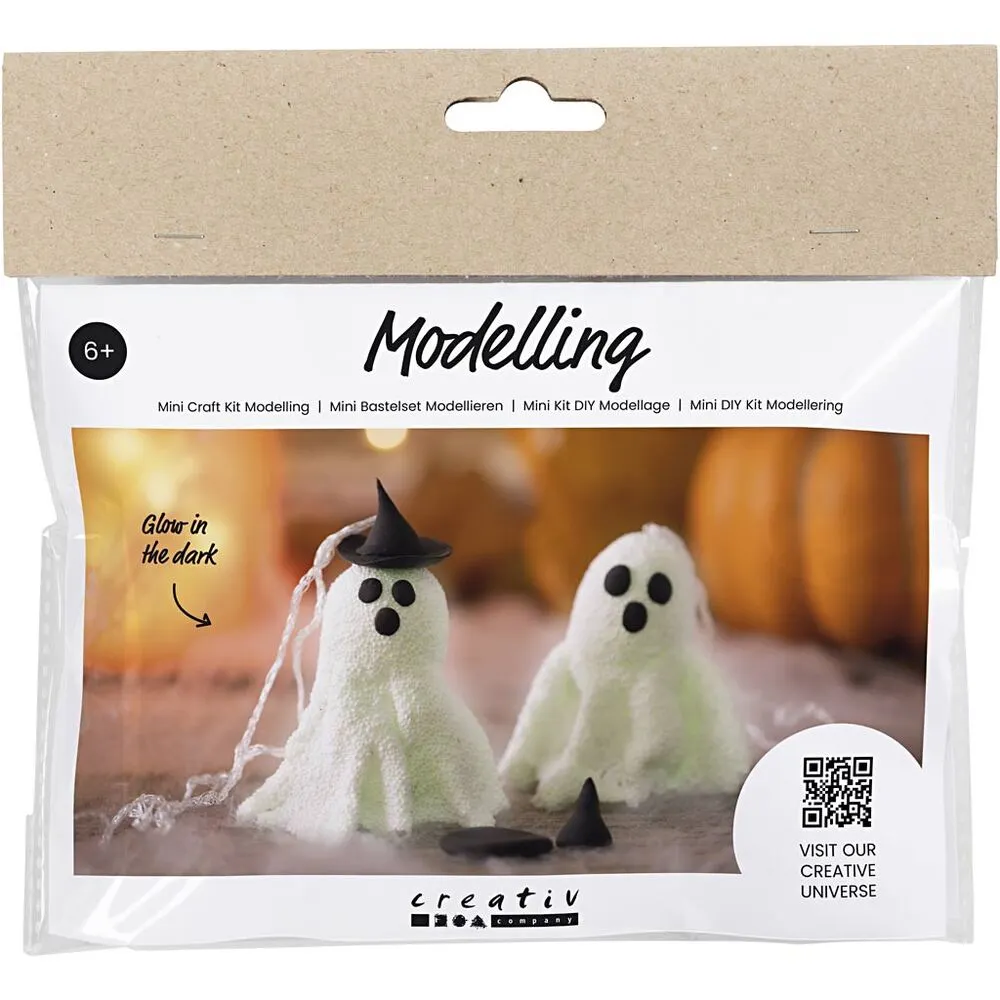 SPØGELSE Mini DIY Kit Modellering SELVLYSENDE 2 STK