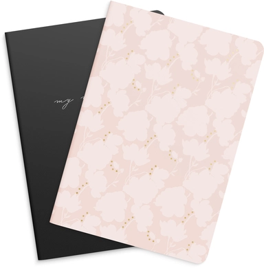 Notesbog Flower & Notes 2 stk 80 linjeret sider