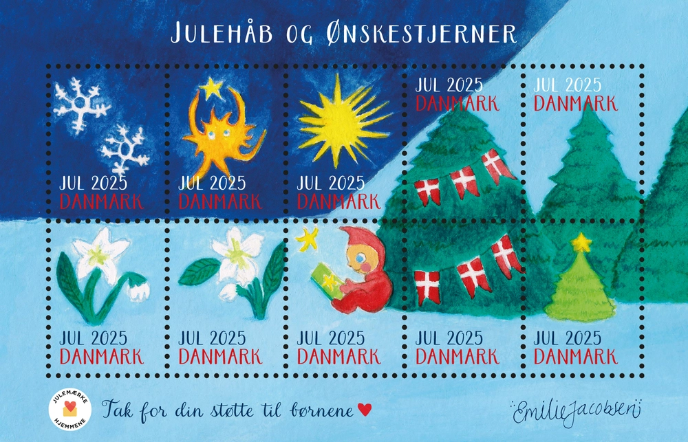 Årets julemærke miniark 10 mærker