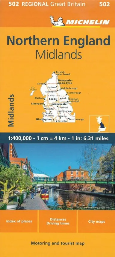 Michelin Great Britain Blad 502: Northern England, The Midlands