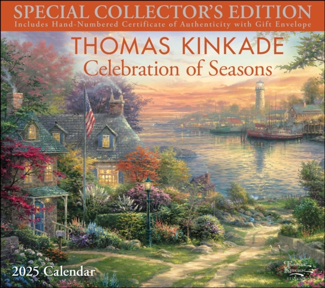 Billede af Thomas Kinkade Special Collector'S Edition 2025 Deluxe Wall Calendar With Print Celebration Of Seasons