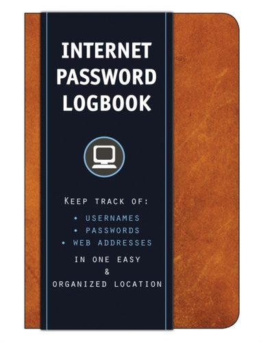 Internet Password Logbook Cognac Leatherette Keep Track Of: Usernames, Passwords, Web Addresses In One Easy & Organized Location